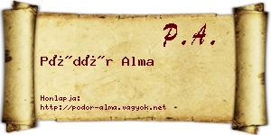 Pödör Alma névjegykártya